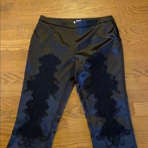 Black satin and lace vintage D&G pants